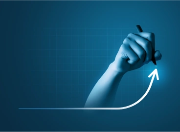 Hand drawing upward curve
