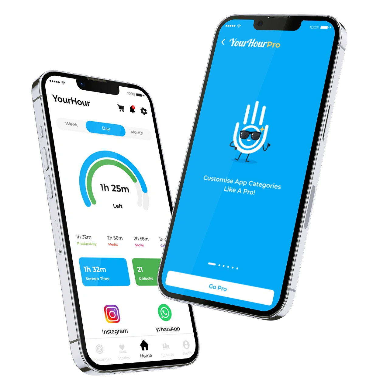 YourHour application shown on mobile devices